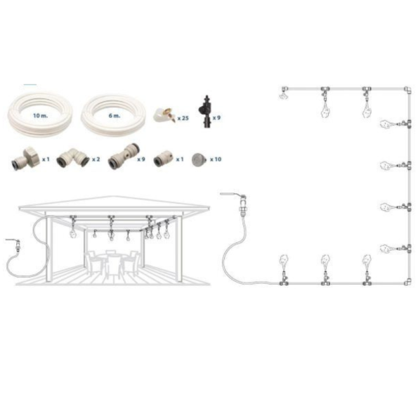 Domestic Nebulization Kit Drip&Fresh δ 16 m δ 10 nozzles