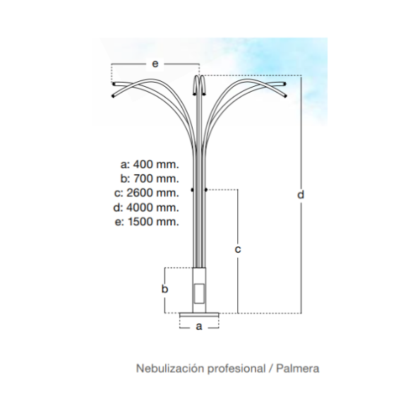 Palmera de Nebulización para Plazas y Eventos | Drip&Fresh