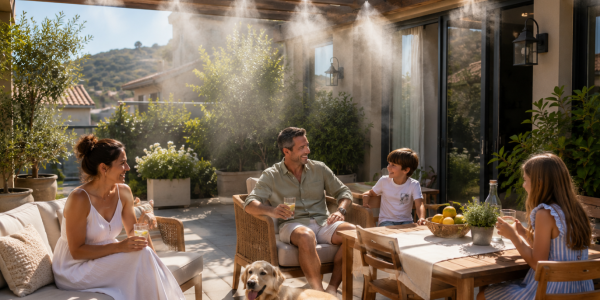 Cómo bajar la temperatura de una terraza hasta 11 °C con nebulización residencial