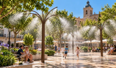 Plazas bioclimáticas y refugios climáticos | Drip&Fresh